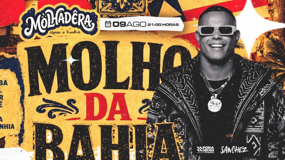 Cartaz de MOLHADÊRA do CPX - Domingo 09 de Agosto