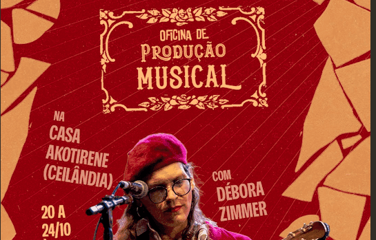 Cartaz de Oficina de Produção Musical "Equalizando Inclusão" com Débora Zimmer