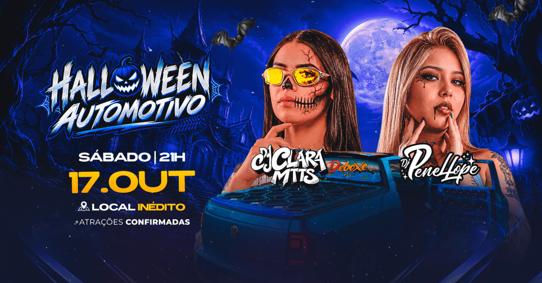 Cartaz de Halloween automotivo Planaltina Df
