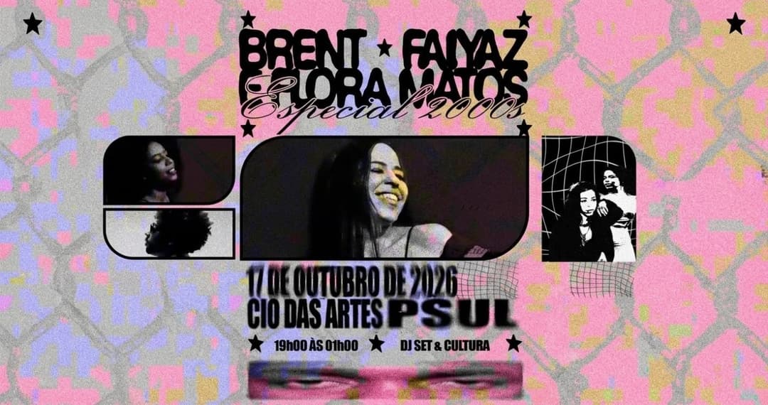 Cartaz de EHMRM APRESENTA: SET ESPECIAL FLORA MATOS + BRENT FAIYAZ + RNB 2000s