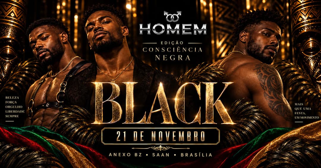 Cartaz de Festa Homem Black: Especial Consciência Negra