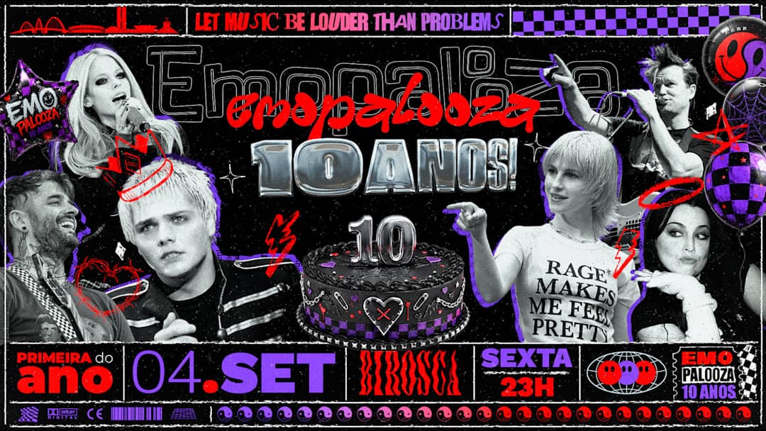 Cartaz de 04/09: Emopalooza Especial 10 Anos!